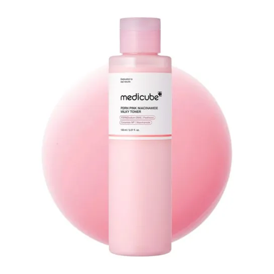 تونر میلکی و نیاسینامید مدی کیوب جوانساز و روشن کننده پوست Medicube Pink Niacinamide Milky Toner