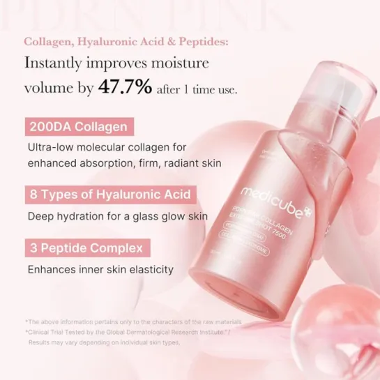 سرم اگزوزوم کلاژن و مدی کیوب شات 7500 Pink Collagen Exosome Shot Serum 7500