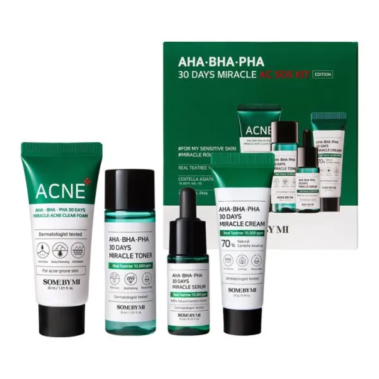 کیت اورژانسی ضد جوش روزه میراکل سام بای می Some By Mi AHA BHA PHA Days Miracle AC SOS Kit