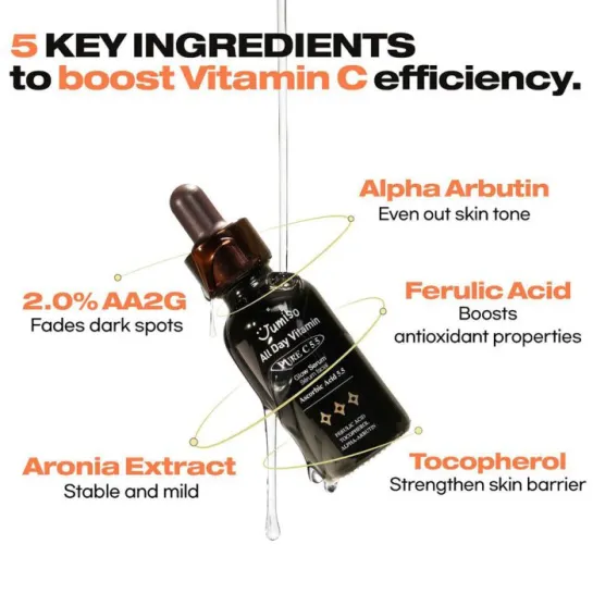 سرم ضد لک و روشن کننده ویتامین سی . درصد جومیسو Jumiso All Day Vitamin Pure C . Glow Serum 30ml