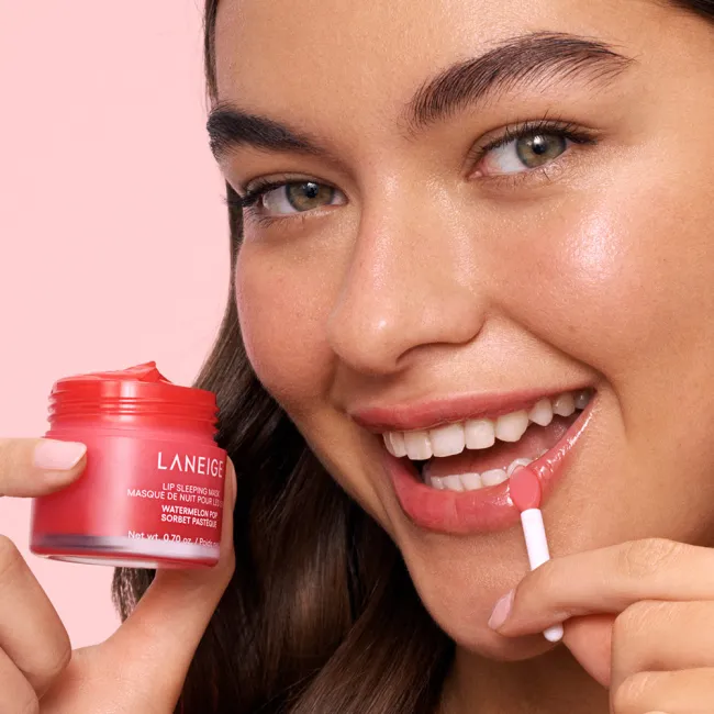 Lip Sleeping Mask with model;;color::Watermelon Pop