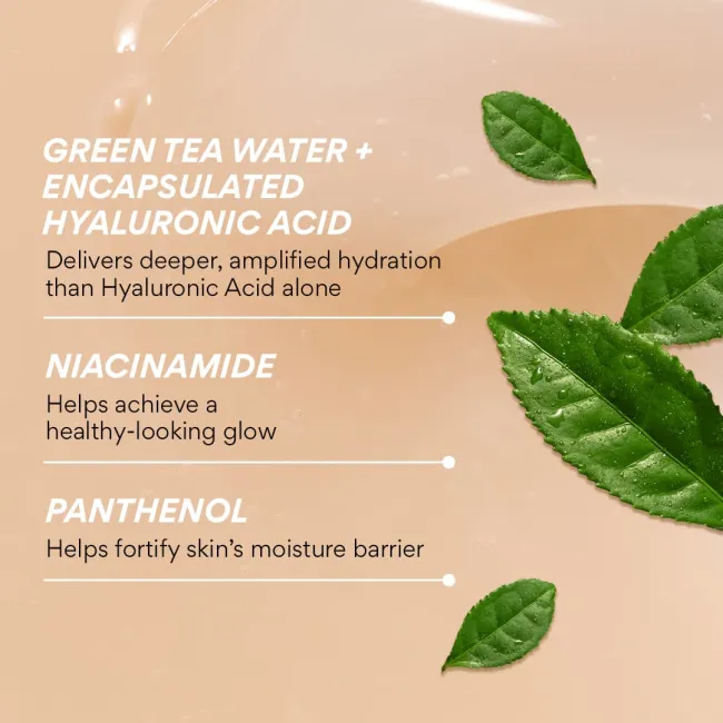 Green Tea Hyaluronic Serum with ingredients