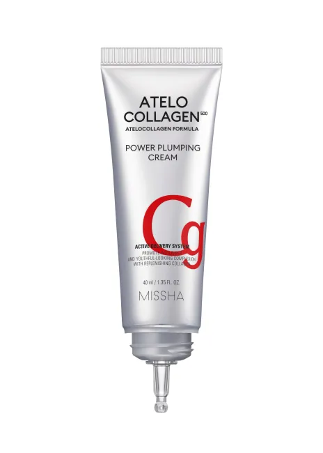 MISSHA Atelo Collagen 500 Power Plumping Cream, Korean wrinkle treatment and collagen cream for Anti-aging and lifts skin.