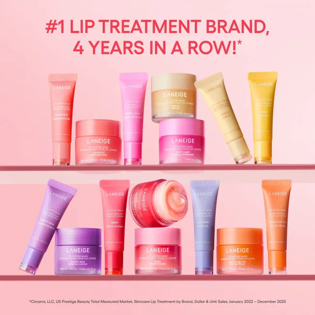 laneige is #1 lip treatment brand 4 years in a row