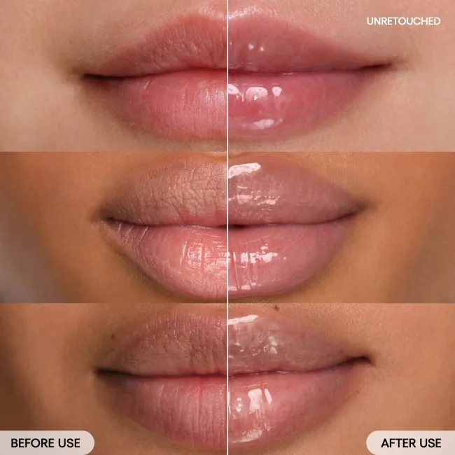 Before & After of Lip Sleeping Mask Vanilla on model