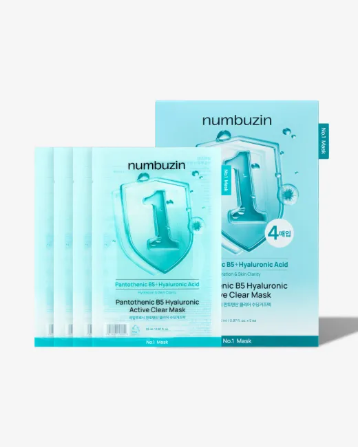No.1 Pantothenic B5 Hyaluronic Active Clear Mask (4 Sheets)