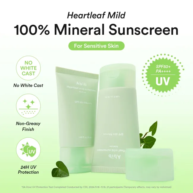Heartleaf mild sunscreen Relief tube SPF50+ PA++++ 50ml