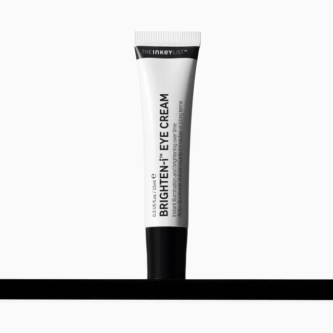 Tube of The Inkey List Brighten-It Eye Cream on a white background