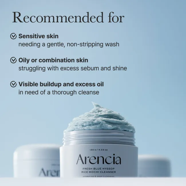 Fresh Blue Hyssop Rice Mochi Cleanser