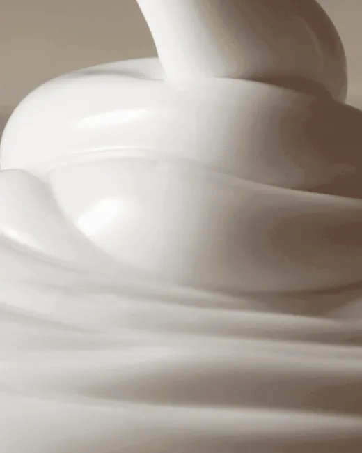 Close-up of the OTC version Complete No-Stress Physical Sunscreen V.3 creamy texture, highlighting its smooth and rich consistency for effective skin protection.