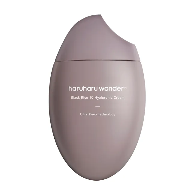 50ml of haruharu wonder Black Rice 10 Hyaluronic Cream bottle on a white background