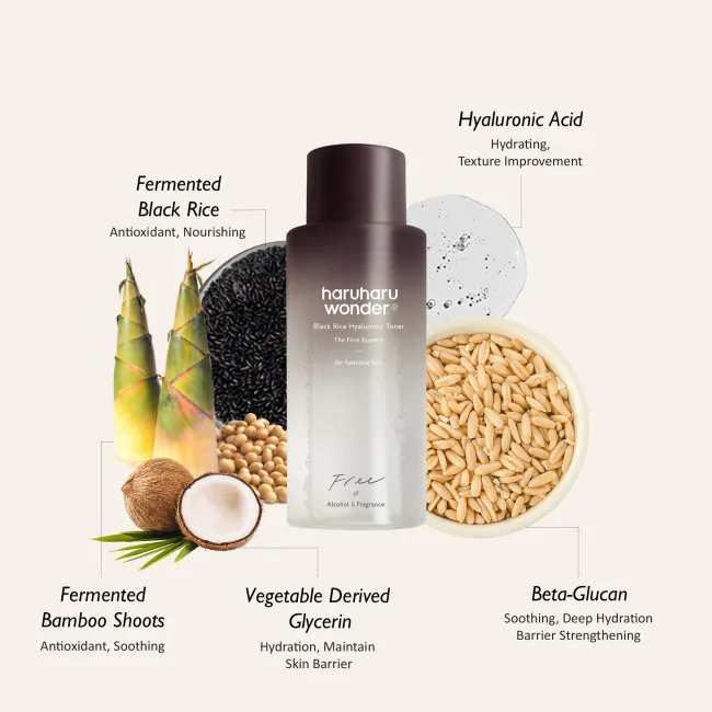 Black Rice Hyaluronic Toner / / Free of Alcohol & Fragrance