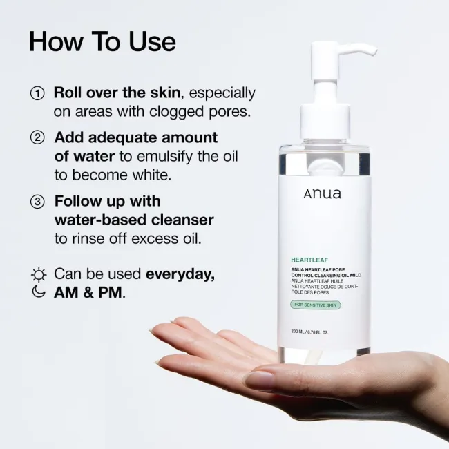 Anua US Cleanser 200ml Heartleaf Pore Cleansing Oil Mild
