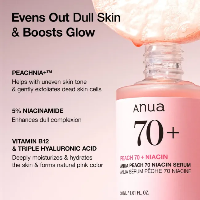 Anua US Ampoule/Serum 30ml Peach 70% Niacinamide Serum