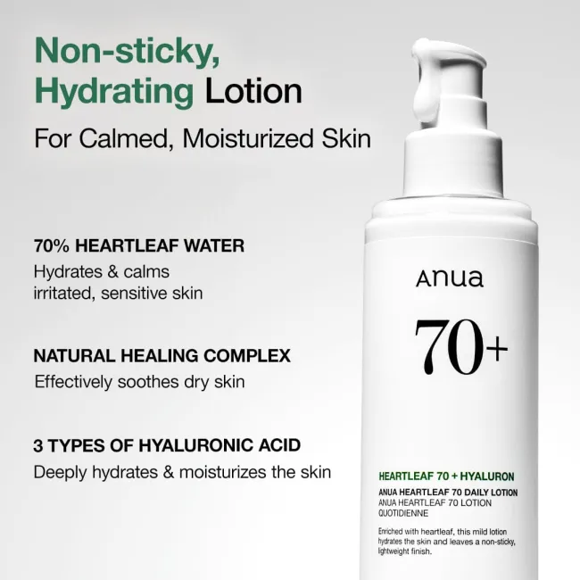 Anua Global Moisturizer 200ml Heartleaf 70% Daily Lotion