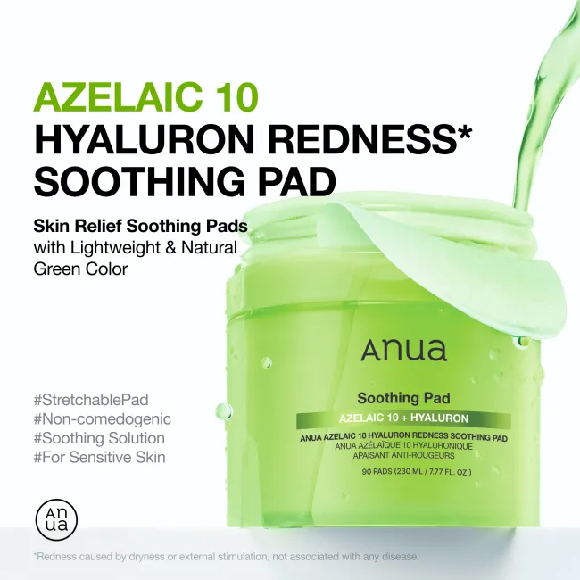 Anua US Toner 90 ea Azelaic 10 Hyaluron Redness Soothing Pad