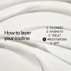 Close-up of Vitamin B, C and E Moisturizer with text on how to layer a skincare routine.