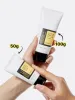 Hands holding 50g and 100g tubes of COSRX Advanced Snail 92 All In One Cream; dual-size options for travel and full use, featuring same 92% snail mucin formula that delivers hydration, elasticity, and slow-aging benefits for glowing, glass-like skin.