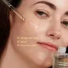 Close-up of a woman's face with text indicating skin issues and a dropper bottle of haruharu wonder black rice facial oil
